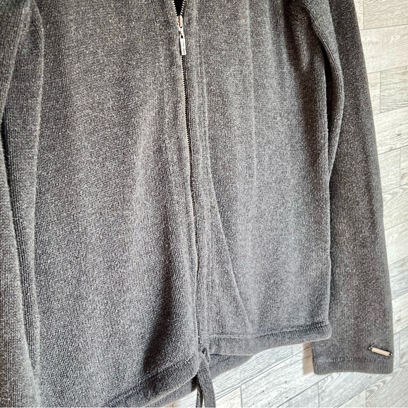 TOMMY HILFIGER Womens Size Medium Sweater Cardigan Full Zip Dk. Grey/Lt. Gray - Picture 9 of 13